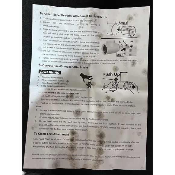 GVODE Slicer Shredder Attachment G1806 for KitchenAid Mixers NEW Open Box - Picture 7 of 13